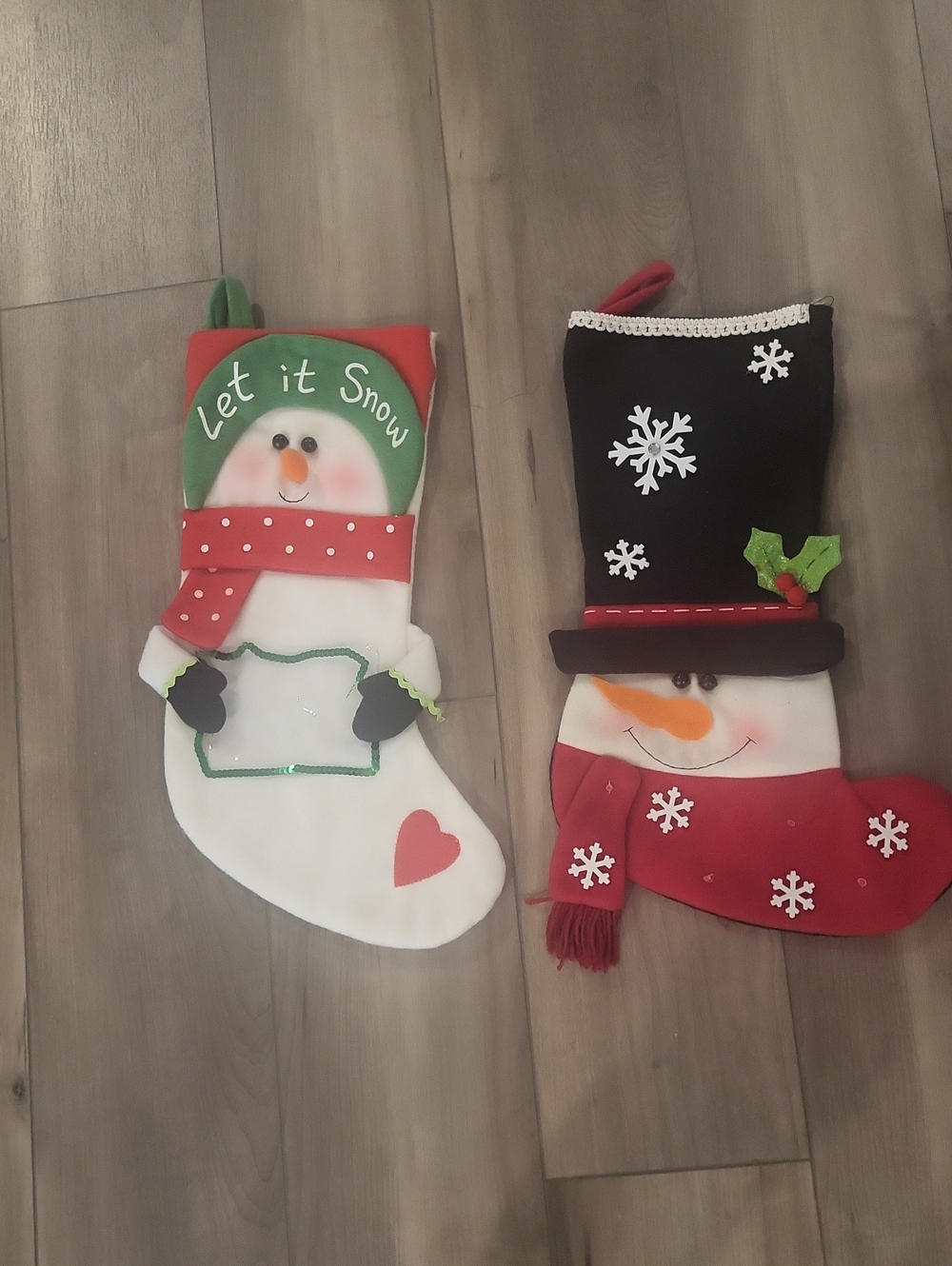Merry, Merry Snowman stockings, Set Of 2